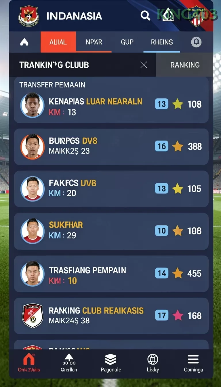 Cuplikan layar menu unduhan king403 untuk perangkat Android